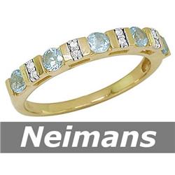 Finest 2.75 ct Certified Aquamarine & Sapphire Ring 14k