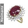 Image 1 : Gem Certifed 7.50 ct Ruby & VS Diamond Ring 14kt Gold