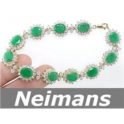 Gem Certified 7.00ct Sapphire & VS Diamond Bracelet 14K