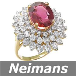 Victorian 12.75 ct Certified Ruby & Sapphire Ring 14kt