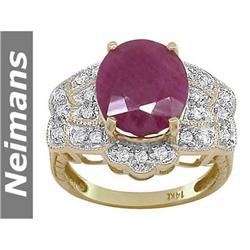 Vintage 5.00 ct Certified Emerald & VS Diamond Ring 14k