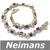 Image 1 : Certified 4.00 ct Ruby & VS Diamond Bracelet 14K Gold