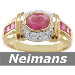 Neimans 2.00 ct Certified Ruby & Diamond Ring 14kt Gold