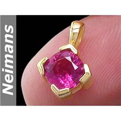 Neimans Certified 4.00 ct Ruby & VS Diamond Pendant 14k