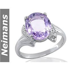 Certified 5.25 ct Amethyst & Pink Tourmaline Ring 14kt
