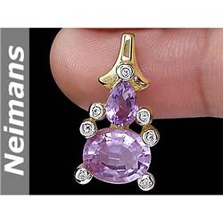 Gem Certified 20.50 ct Green Amethyst Pendant 14kt Gold