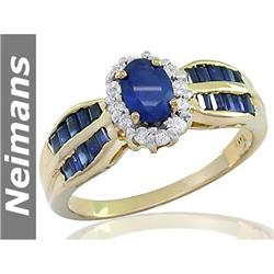 Vintage 5.75 ct Certified Ruby & Sapphire Ring 14K Gold