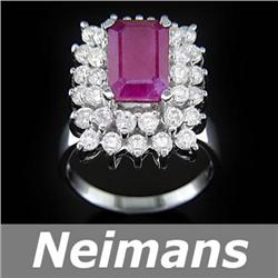 Antique 7.25 ct Yellow Sapphire & Diamond Ring 14K Gold