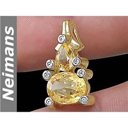 Vintage 3.25 ct Orange Sapphire & Diamond Ring 14K Gold