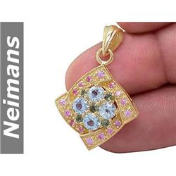 Certified 1.75ct Blue & White Diamond Cocktail Ring 14K