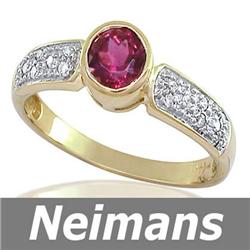 Gem Certified .50 ct Amethyst Cross Pendant 14kt Gold