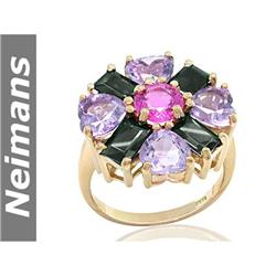 USGL Certified 1.00 ct Sapphire & Diamond Ring 14k Gold