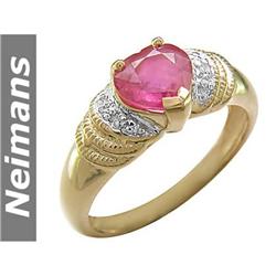 Vintage 1.25 ct Certified Yellow Diamond & Diamond Ring