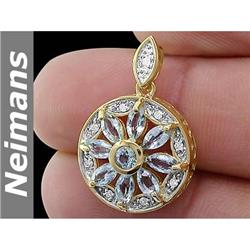 Certified 1.00 ct Green Sapphire Solitaire Pendant 14kt