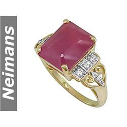 Certified 4.25 ct Aquamarine & Diamond Ring 14kt Gold