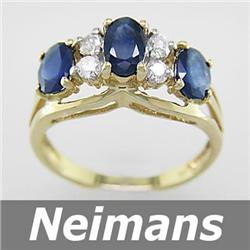 Vintage 1890's 3.50 ct Sapphire & VS Diamond Ring 14kt