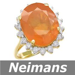 Gem 11.00ct Certified Yellow Sapphire & VS Diamond Ring