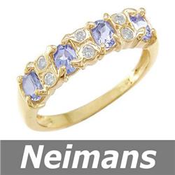 Certified 1.00 ct Tanzanite & VS Diamond Ring 14kt Gold