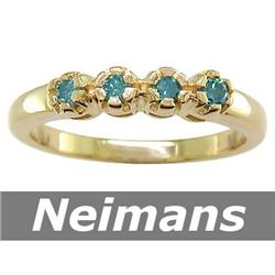 Certified .50 ct Blue Diamond Anniversary Ring 14k Gold