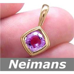 Certified 1.25 ct Amethyst Solitaire Pendant 14kt Gold