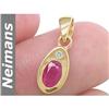 Image 1 : Neimans .75 ct Ruby & Diamond Pendant 14kt Gold CERT