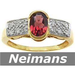 Gem 1.25 ct Certified Red Spinel & VS Diamond Ring 14kt