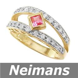 Certified .50 ct Pink Tourmaline & VS Diamond Ring 14kt