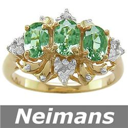 Certified 1.25 ct Emerald & Diamond Eternity Ring 14kt