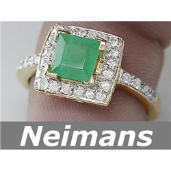 Certified .25 ct Blue & White Diamond Cocktail Ring 14k