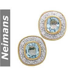 USGL Certified .25 ct Blue Diamond Stud Earrings 14kt