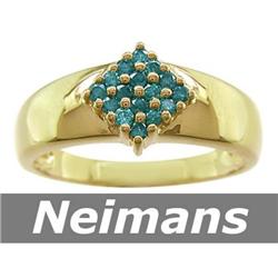 Certified .25 ct Blue Diamond Cocktail Ring 14kt Gold