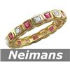 Image 1 : Certified 1.00 ct Ruby & Diamond Eternity Ring 14k Gold