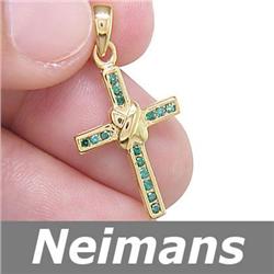 USGL Certified .25 ct Diamond Cross Pendant 14kt Gold