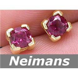 Neimans .75 ct Pink Tourmaline Stud Earrings 14kt Gold