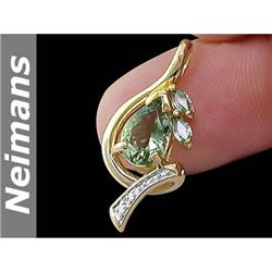 Vintage 1.50 ct Amethyst Sapphire & Diamond Pendant 14k