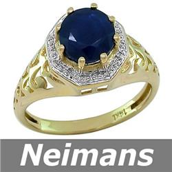 Neimans Vintage Gem 2.00 ct Sapphire Ring 14k Gold USGL