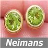 Image 1 : USGL Certified 1.25 ct Peridot Earrings Stud 14kt Gold