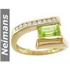 Image 1 : USGL Certified 1.25 ct Peridot & Diamond Ring 14kt Gold