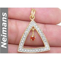 Certified 1.75 ct Songea & White Sapphire Pendant 14kt