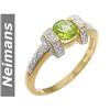 Image 1 : USGL Certified .75 ct Peridot & Diamond Ring 14kt Gold