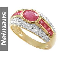 USGL Certified 2.00 ct Gem Ruby & Diamond Ring 14K Gold