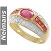 Image 1 : USGL Certified 2.00 ct Gem Ruby & Diamond Ring 14K Gold