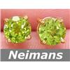 Image 1 : USGL Certified 1.25 ct Peridot Stud Earrings 14kt Gold