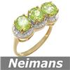 Image 1 : Vintage 2.75 ct Peridot & Diamond Ring 14kt USGL CERT