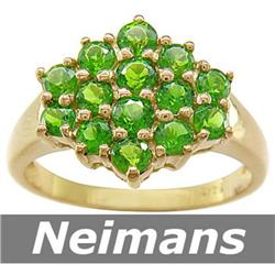 Antique 2.00 ct Chrome Diopside Ring 14k Gold CERTIFIED
