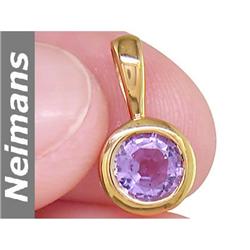 Certified .75 ct Amethyst Solitaire Pendant 14kt Gold