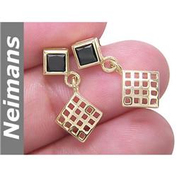 Certified 1.25 ct Black Diamond Stud Earrings 14kt Gold