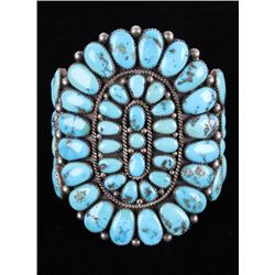 Navajo D.K. Lister Morenci Turquoise Sterling Cuff
