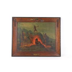 Polychrome Oak Framed Taber Prang Chromolithograph