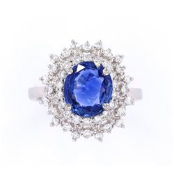 RARE Unheated Cornflower Blue Sapphire Ring w/ GIA
